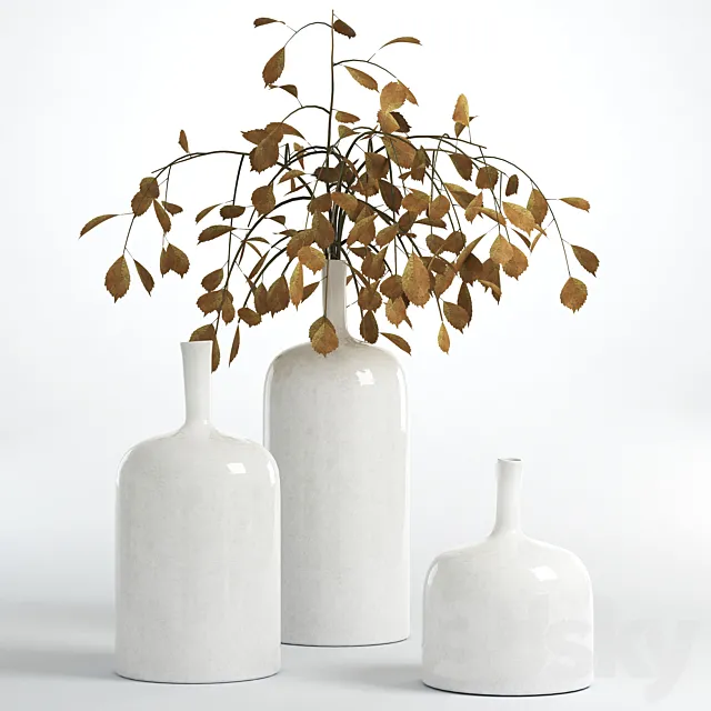 Vase 3D Models Download – Flower vase Ornament white (max 2015)