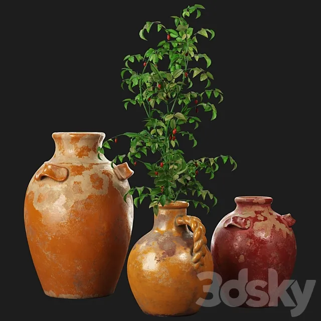 Vase 3D Models Download – Pottery Barn Sicily terra cotta vases