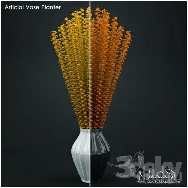 Artifial Planter Vase 3DS Max - thumbnail 3