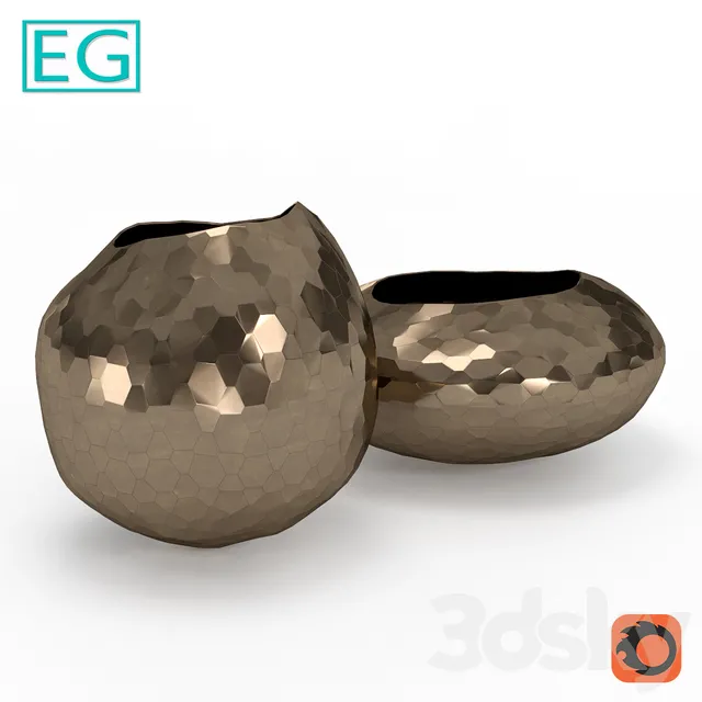 EG Edge metal vase 3DS Max - thumbnail 3