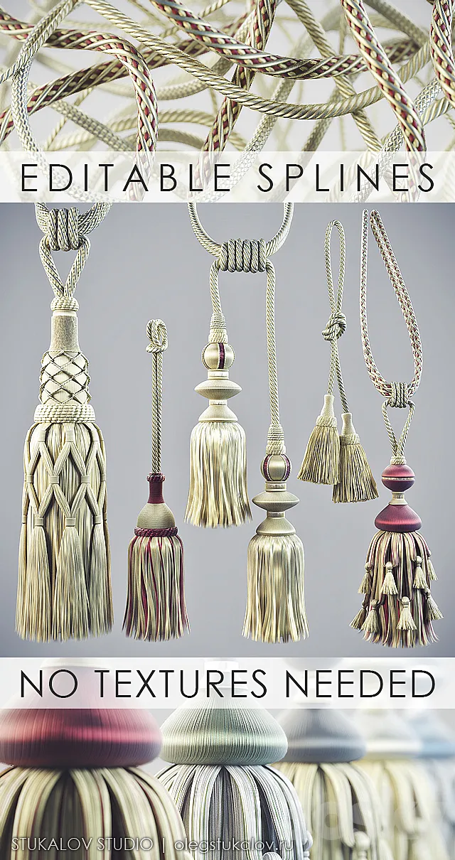 Other Decorative Objects – 3D Models – A large set of brushes; Part I