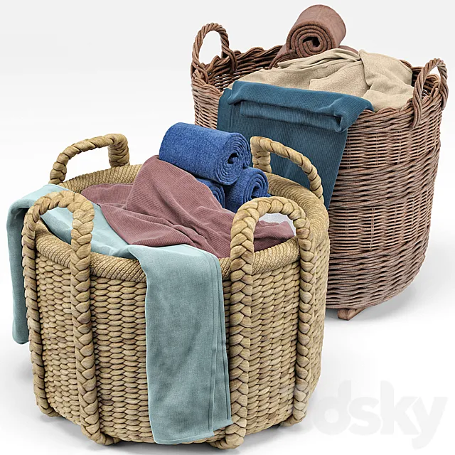 Other Decorative Objects – 3D Models – Borocay Wicker Floor Basket; Blossom Hand Woven Basket