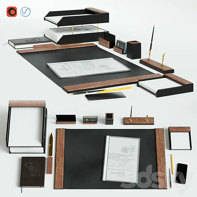 Other Decorative Objects – 3D Models – Table set for a manager