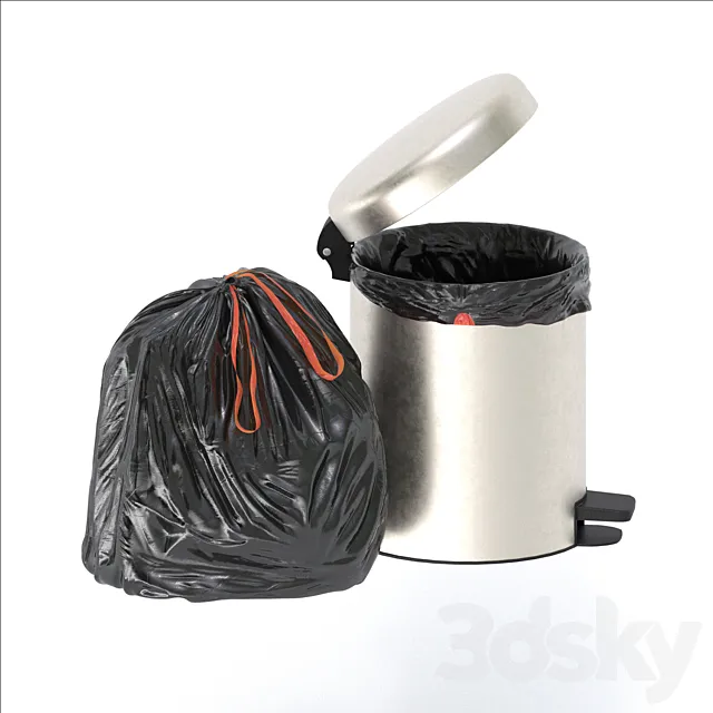 Other Decorative Objects – 3D Models – Trash bag and bin (Max 2014 Corona)