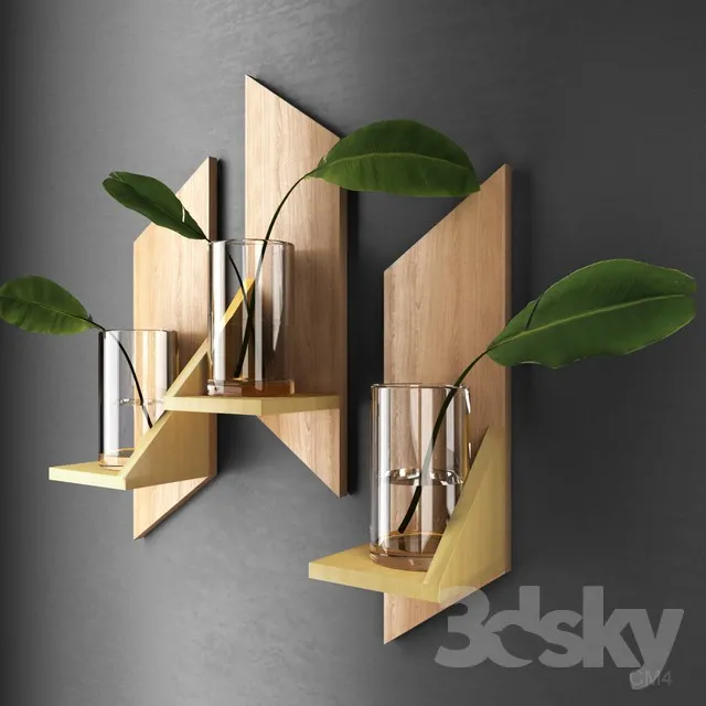 Decorative shelves with sheets 3DS Max - thumbnail 3