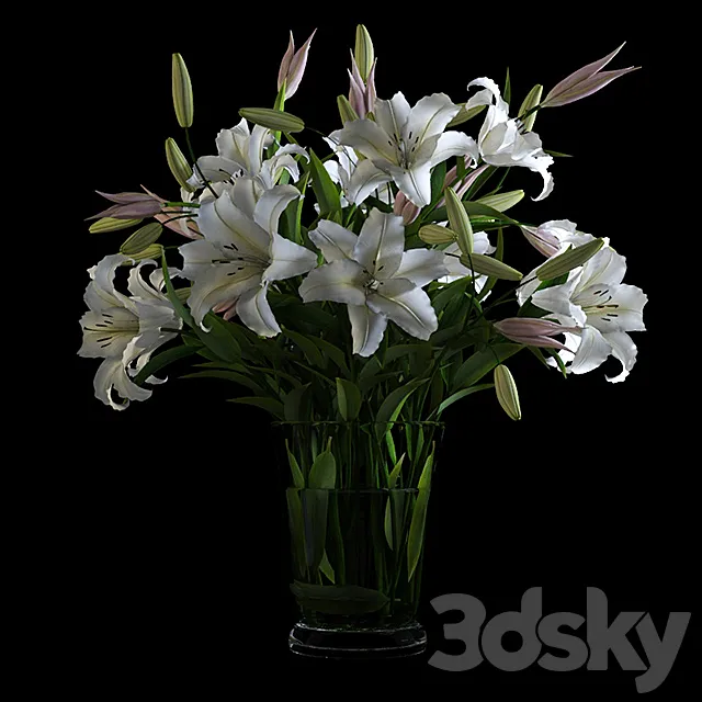 Lilies in a Vase 3DS Max - thumbnail 3