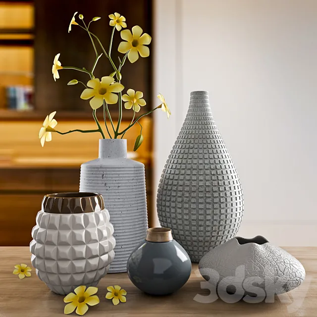Vases and flower pots 3DS Max - thumbnail 3