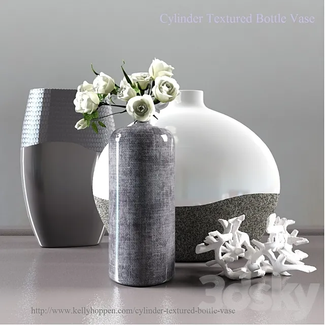 Cylinder Textured Bottle Vase 3DS Max - thumbnail 3