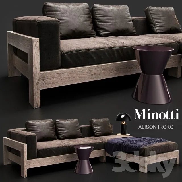 Sofa Minotti ALISON IROKO 3DS Max - thumbnail 3