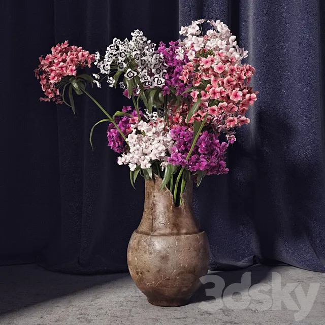 Vase with flowers 3DS Max - thumbnail 3