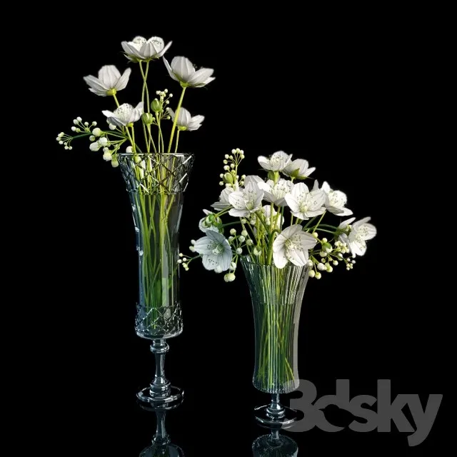 a bouquet of white flowers 3DS Max - thumbnail 3