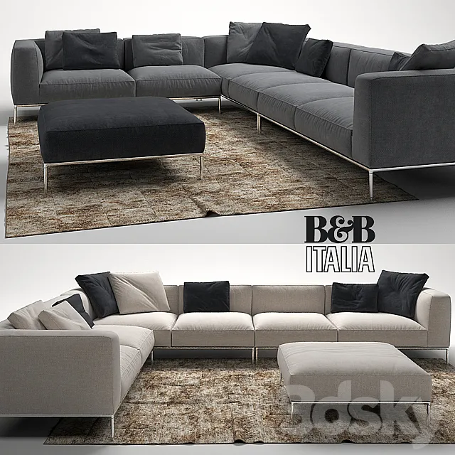 FRANK SOFA by B&B Italia 3DS Max - thumbnail 3