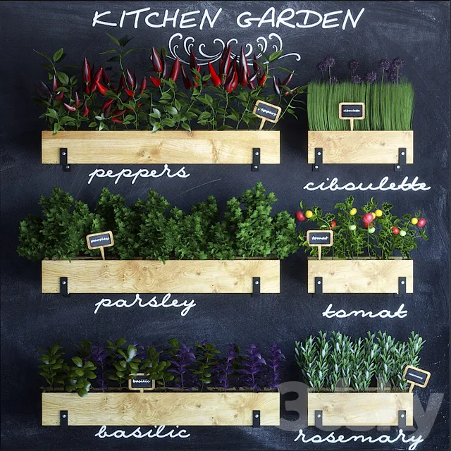 Kitchen garden 3DS Max - thumbnail 3