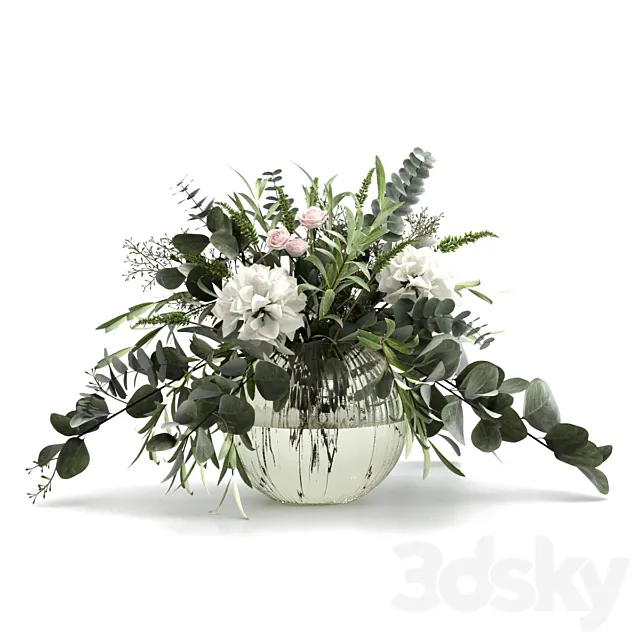 Plants – Flowers – 3D Models Download – Bouquet of roses and grass