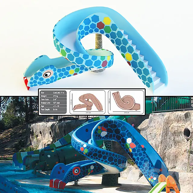 Architecture – 3D Models – Waterslide Cobra Slide