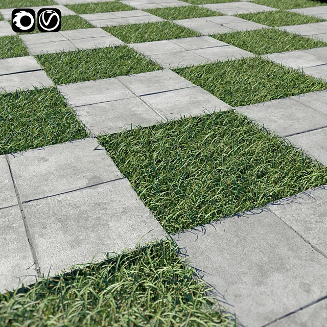 Plants – Flowers – 3D Models Download – Decorative floor with grass