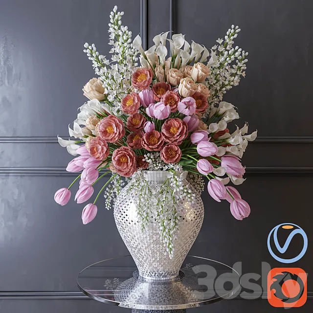 Plants – Flowers – 3D Models Download – Grand Bouquet 002 (max 2013 Vray; Corona; fbx)