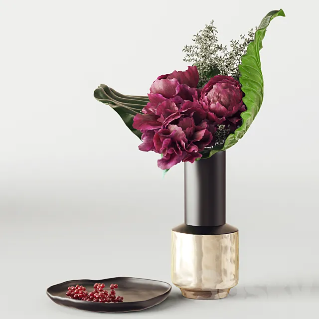 Plants – Flowers – 3D Models Download – KARE design vase with peonies bouquet