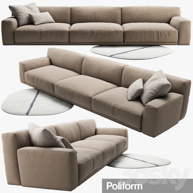 Poliform Paris Seoul sofa_3 3DS Max - thumbnail 3