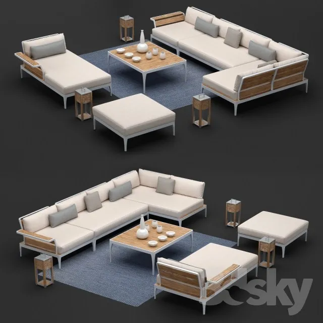 Outdoor furniture Ethimo collection Meridien 3DS Max - thumbnail 3
