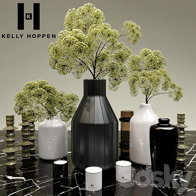 Plants – Flowers – 3D Models Download – Plants and vases site Kelly Hoppen (max 2010; obj)