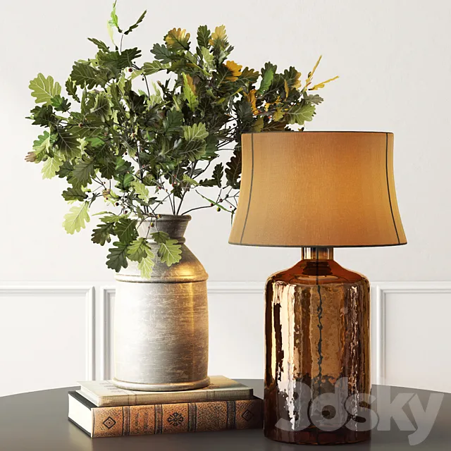 Plants – Flowers – 3D Models Download – POTTERY BARN Table Lamp with Decoration PRO