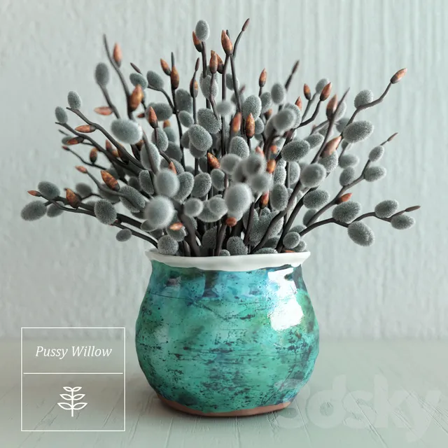 Plants – Flowers – 3D Models Download – Pussy Willow Bouquet