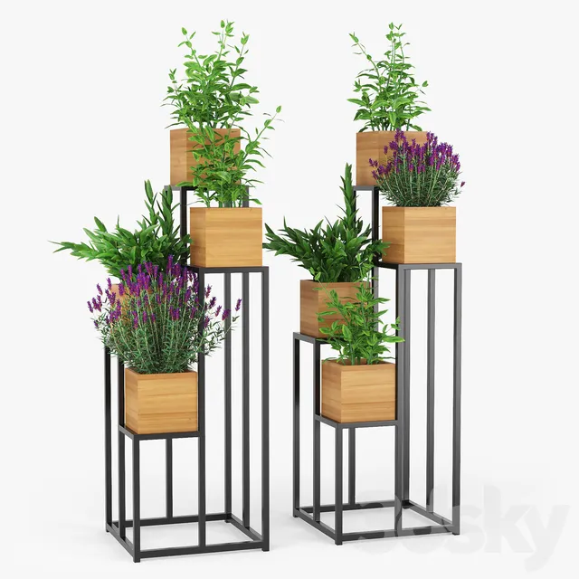Plants – Flowers – 3D Models Download – Quadrant plant stand