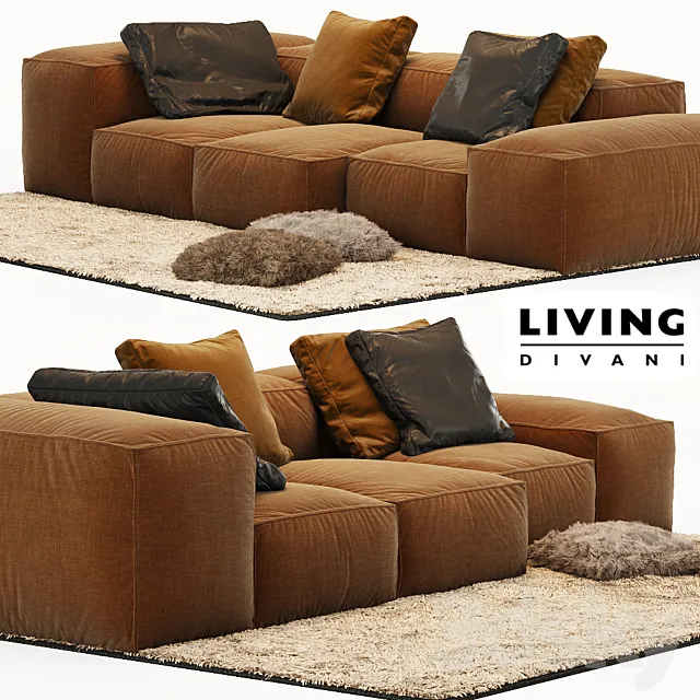 Sofa Extrasoft – Living Divani 3DS Max - thumbnail 3