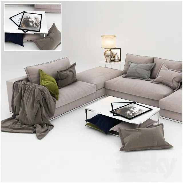 Sofa collection 09 3DS Max - thumbnail 3