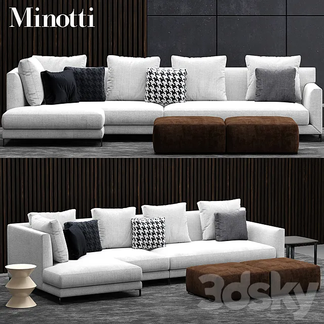 Sofa minotti allen 3DS Max - thumbnail 3