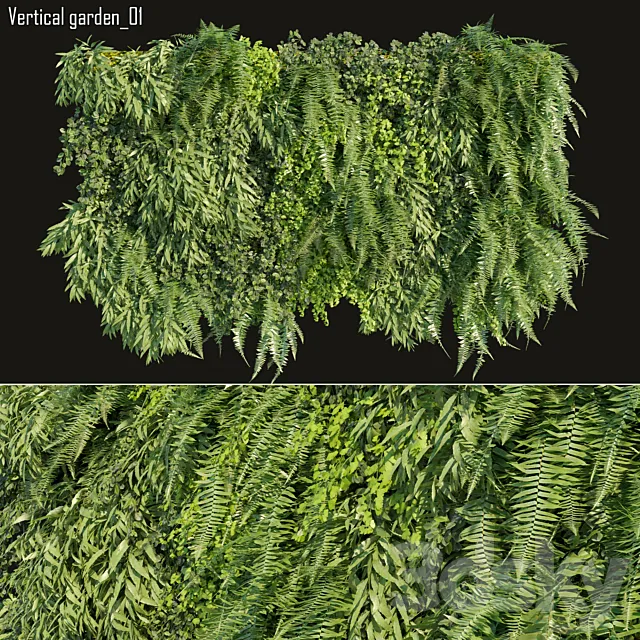 Plants – Flowers – 3D Models Download – Vertical garden 01 (max; fbx)