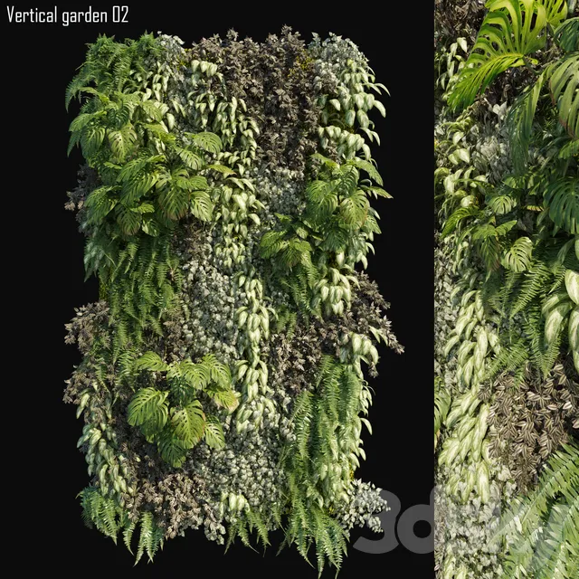Plants – Flowers – 3D Models Download – Vertical garden 02 3D model