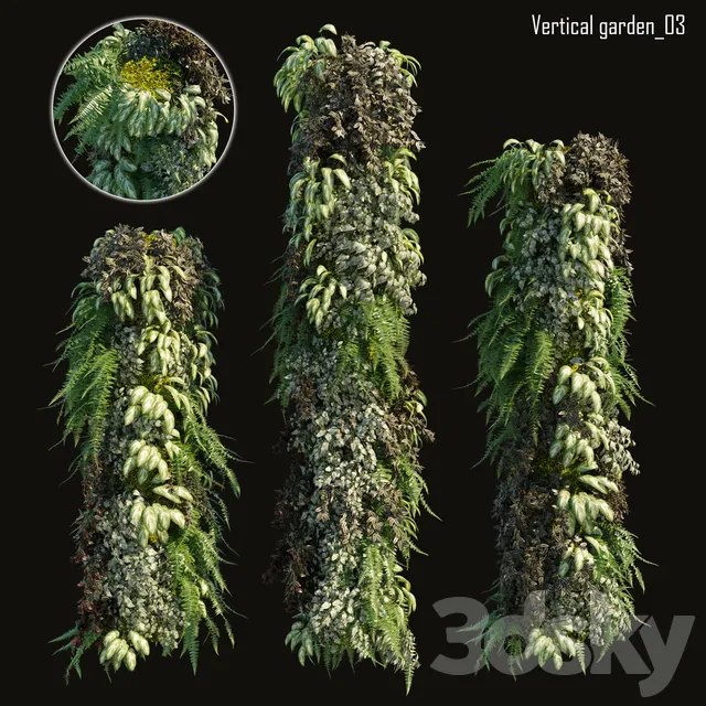 Plants – Flowers – 3D Models Download – Vertical garden 03