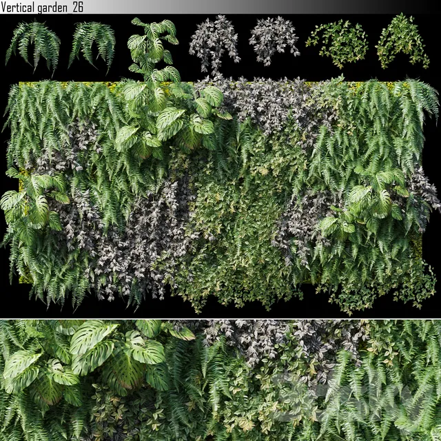 Plants – Flowers – 3D Models Download – Vertical Garden 26