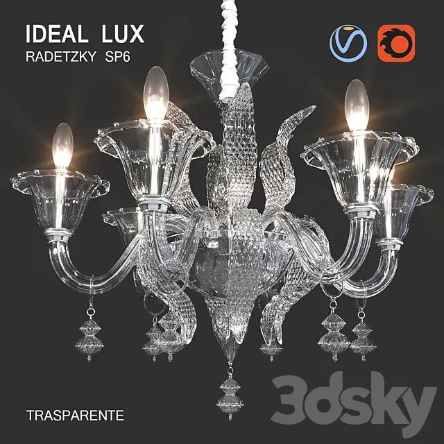 Ideal Lux RADETZKY SP6 3DS Max - thumbnail 3