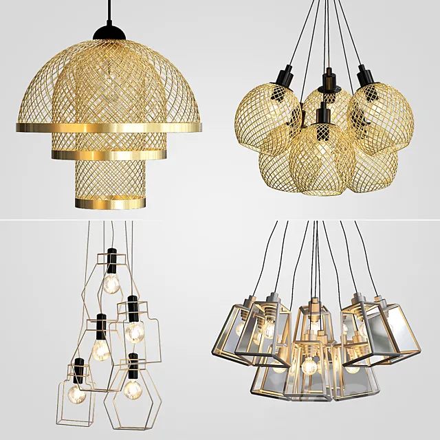Pendant lamp collection 3DS Max - thumbnail 3