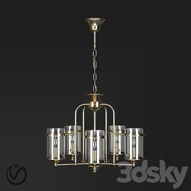 Chandelier with 5 lamps by Terandpet 3DS Max - thumbnail 3
