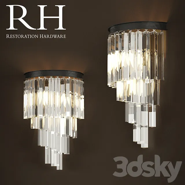 RH Sconce HELIX GLASS SCONCE 3DS Max - thumbnail 3