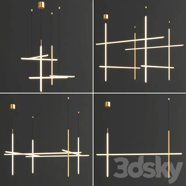 Coordinates LED Chandelier collection 3DS Max - thumbnail 3