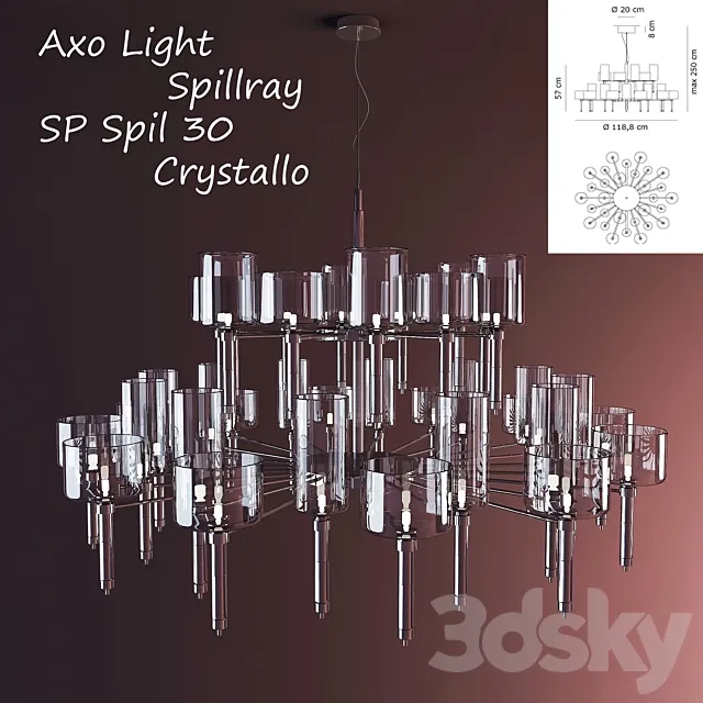 Axo Light Spillray SP 30 Crystallo Spil 3DS Max - thumbnail 3