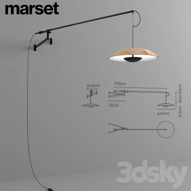 Wall lamp Marset Ginger A XL 42 3DS Max - thumbnail 3