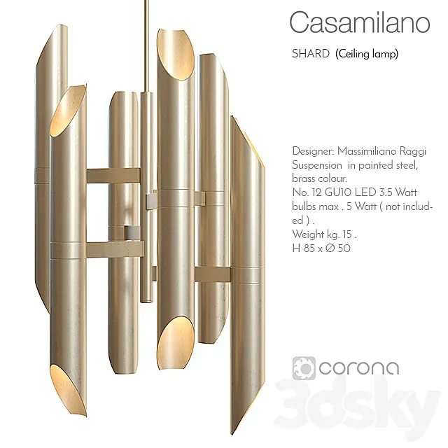 Casamilano shard ceiling lamp 3DS Max - thumbnail 3