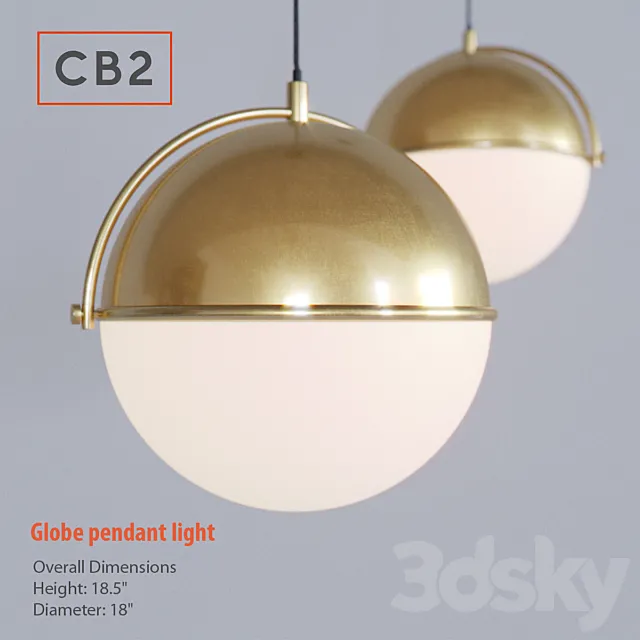 CB2 – globe pendant light 3DS Max - thumbnail 3