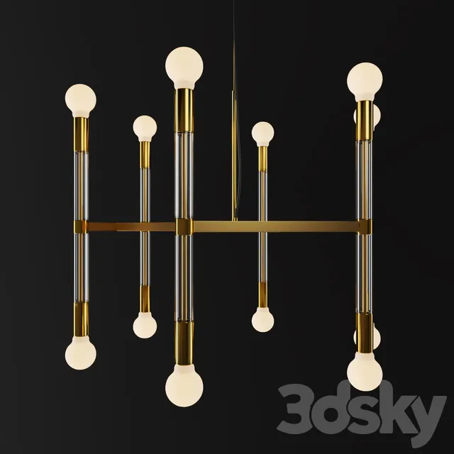 Acrylic Framework Chandelier – Round 3DS Max - thumbnail 3