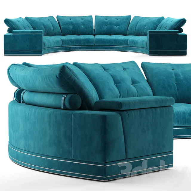 Furniture – Sofa 3D Models – Andrew round sectional velvet sofa – Fendi Casa