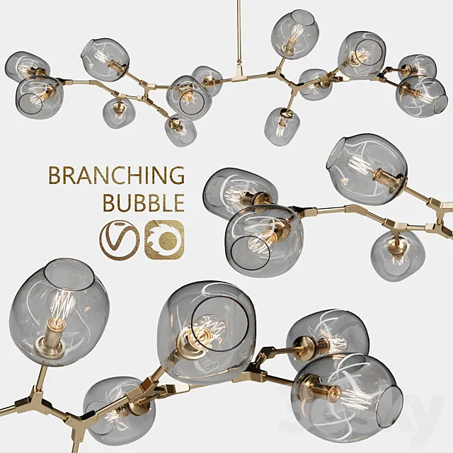 Ceiling Lights – 3D Models Download – Branching bubble 13 lamps