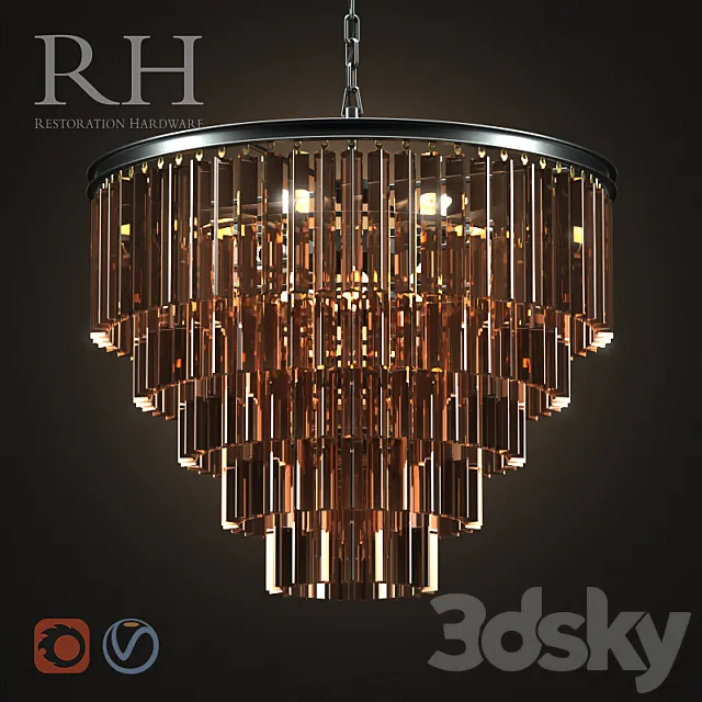 Ceiling Lights – 3D Models Download – Chandelier 1920S Odeon Smole 600 by RH