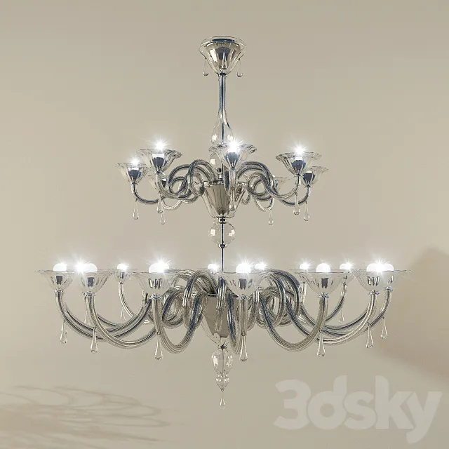 Ceiling Lights – 3D Models Download – Chandelier Sylcom 1380 16 + 8