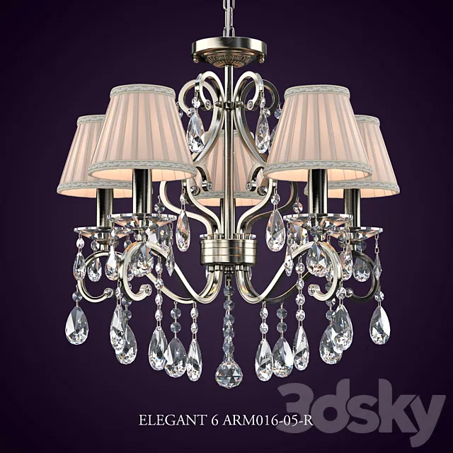 Ceiling Lights – 3D Models Download – Elegant Chandelier 6 ARM016-05-R